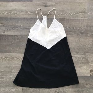 Alice + Olivia black and White Slop Mini Dress